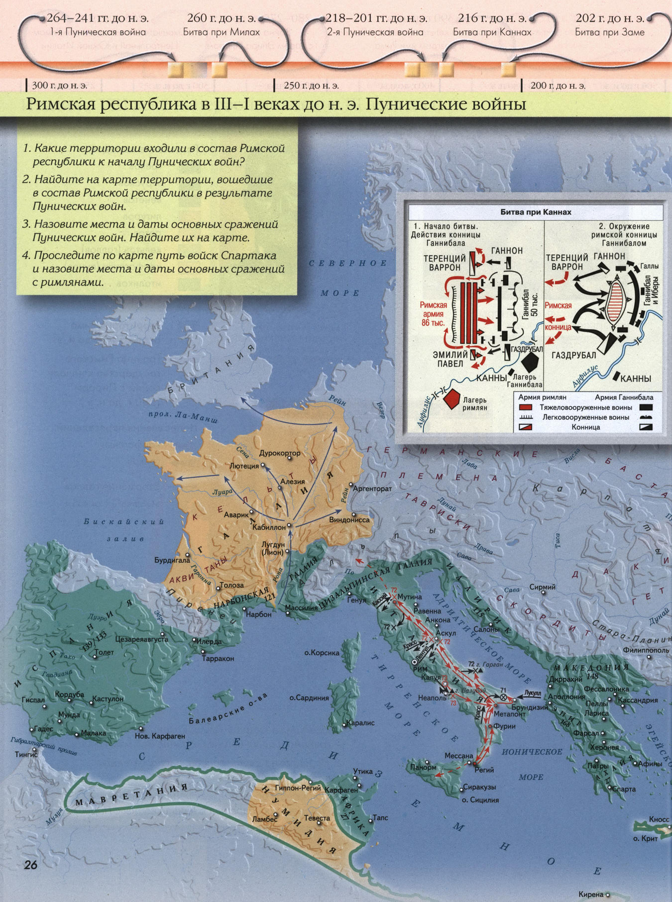Римская республика, Пунические войны - карта