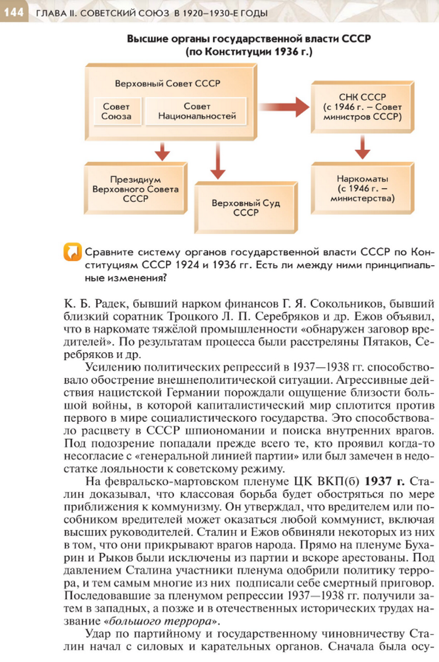 "СССР во второй половине 1930-х годов" читать онлайн параграф номер 16-17 учебника по истории России под редакцией Мединского 10 класс
