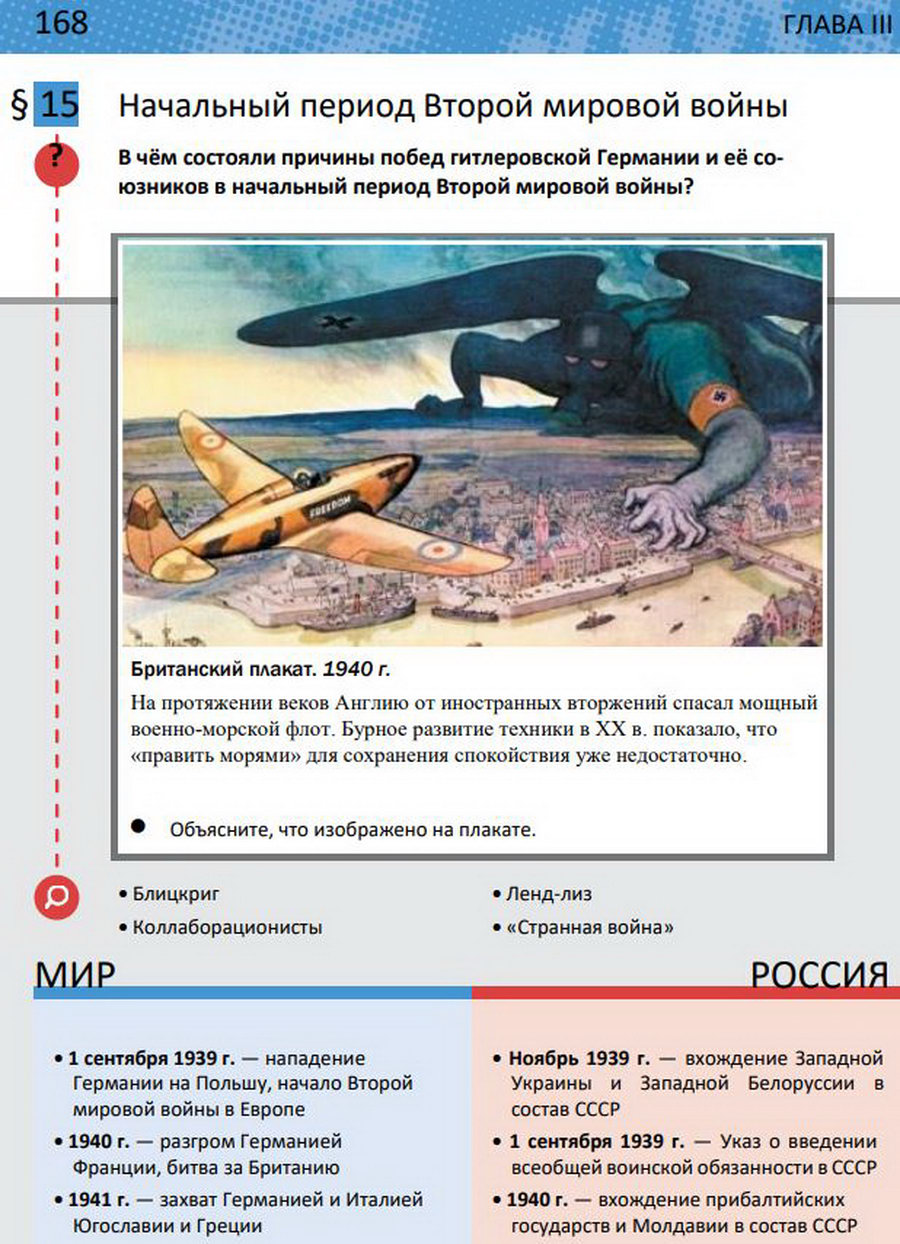 Параграф 15 "Начальный период Второй мировой войны" учебник 10 класс Мединский Чубарьян читать онлайн
