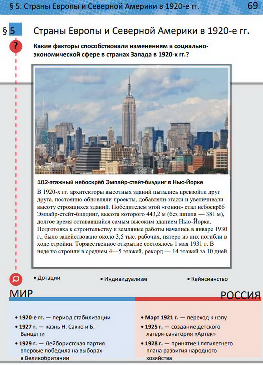 Параграф 5 "Страны Европы и Северной Америки в 1920-е годы" учебник 10 класс Мединский Чубарьян читать онлайн